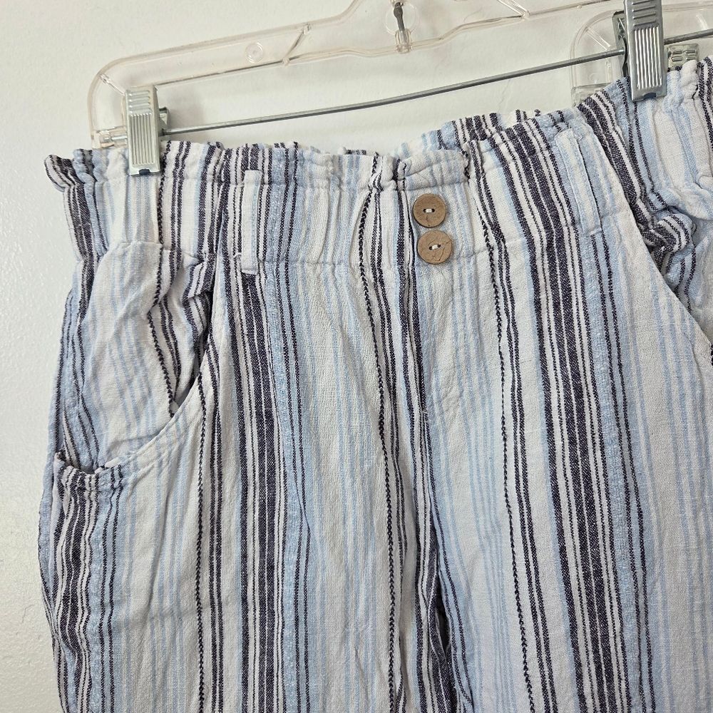 Belle Du Jour Linen Stripe Beach Pants Bundle Of Two Vacation Lightweight Small - Picture 6 of 14